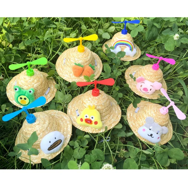 Летняя кепка для собак, кошек, для улицы, защита от солнца, товары для щенков, Бамбуковая кепка со стрекозой, аксессуары для домашних животных