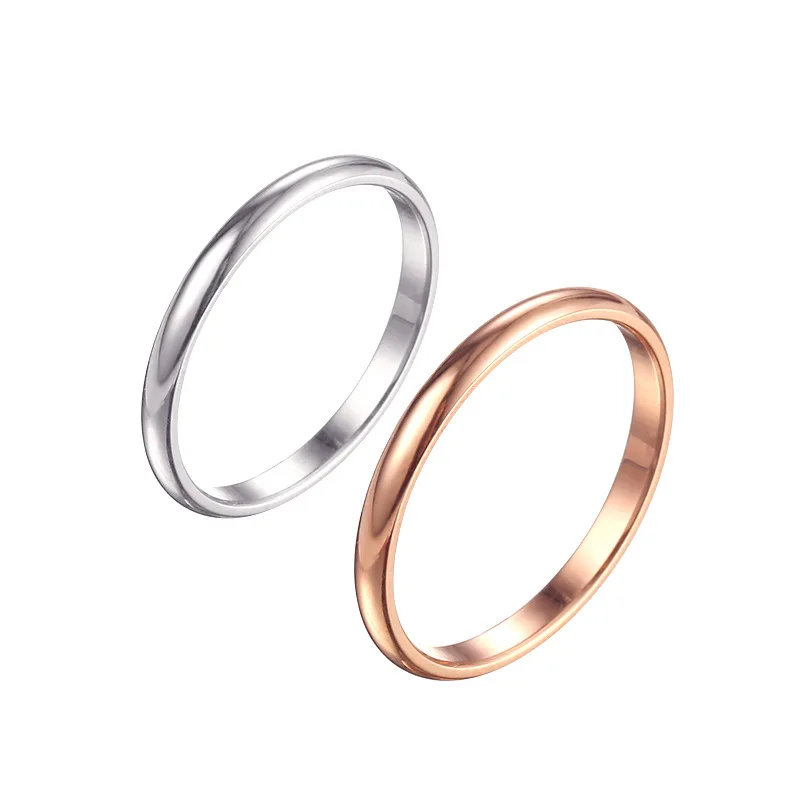 

New Hot Titanium Steel Rose Unisex Gold Anti-allergy Smooth Simple Wedding Couples Rings