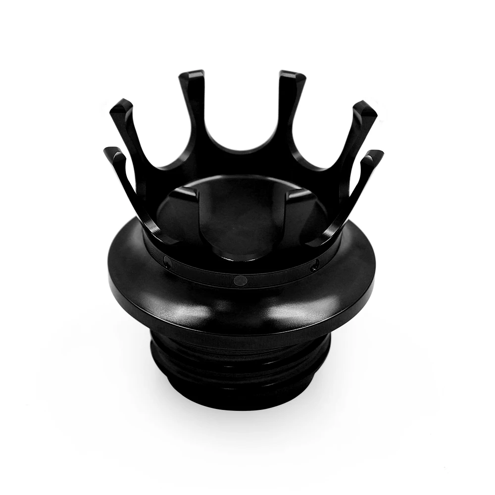 Crown Vented Fuel Tank Cover Cap Gas Cap Compatible With Harley Sportster XL 883 1200 48 Dyna Touring Road King Softail Custom