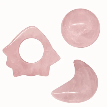 

Rose quartz Massage powder crystal Natural Rose Quartz Guasha Scraping Beauty Kit Simming Arm Leg V Facial Plate