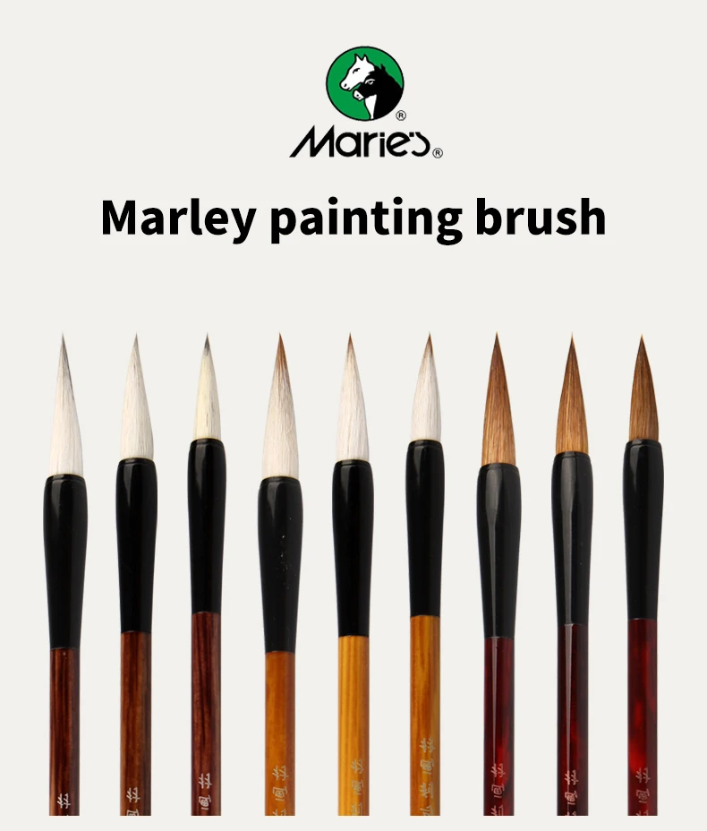 Caneta de Cabelo Pintura a Óleo Chinês Caligrafia Escova Cabra Bambu Escrita Escovas Escola Arte Artesanato Suprimentos Cor Aleatória 3 Pçs 2 Material escolar e de escritório