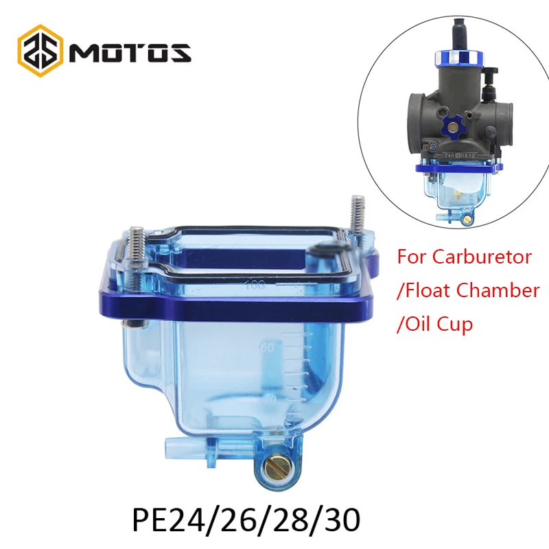Zs Motos Per Keihi Pe 24 26 28 30Mm Carburatore Carb Bottom Float Bowl Comp Chamber Trasparente Blue Oil Cup Carb Lower Cover