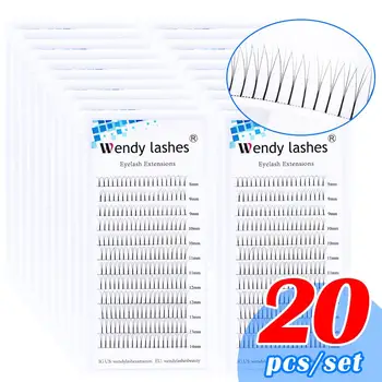 

20PCS Premade Russian Volume Fans 3D 5D 6D 10D Long/Short Stem False Lashes Faux Mink Premade Eyelash Extensions Makeup Cilios