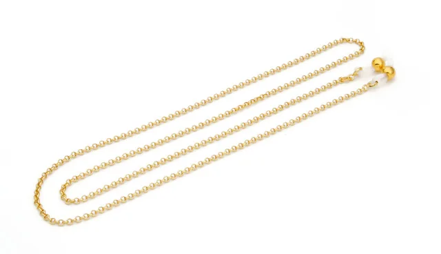 gold 1 шт./лот S925 серебрянный Простой Футляр для очков O солнечные очки с цепочкой шнур на шею держатель цепочки для очков - Цвет: gold