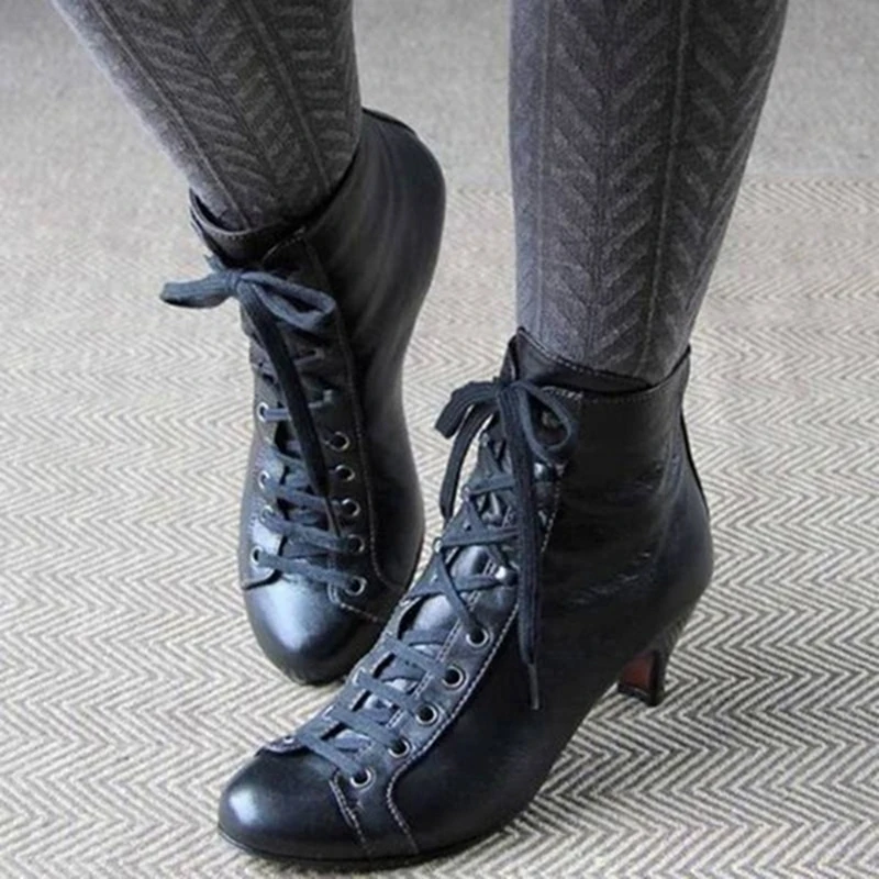 Victorian Steampunk Lace Up Ankle Boots