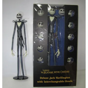 

32cm The Nightmare Before Christmas Jack Skellington Action Figures Super Movable Joints Face Change Pvc Collectible Model Toys