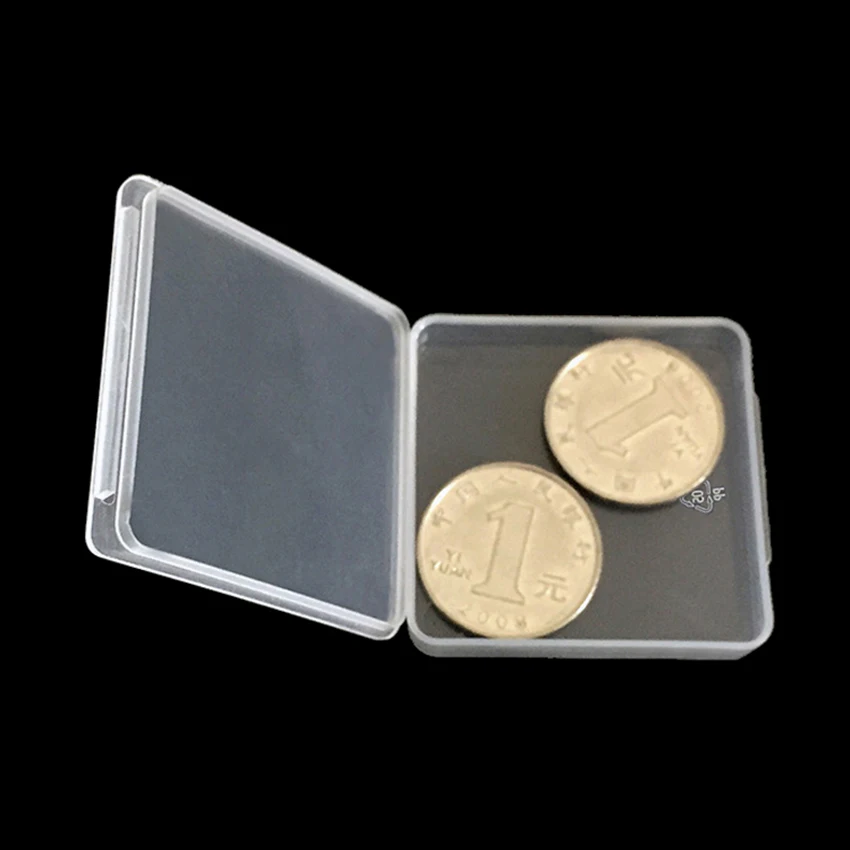 미니 플라스틱 사각 투명 비즈 보관 용기 상자, 소품, 비즈, 보석, 공예품 수집용, 4.7x4.7x0.8cm