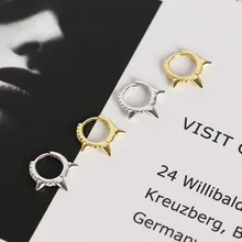 925 пробы серебряные серьги женские серьги личности дикие мини круглый маленький треугольный Циркон ювелирные изделия вечерние подарок девушке