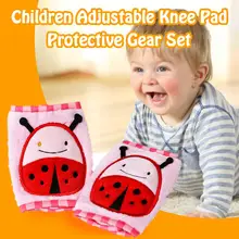 Детский Регулируемый наколенник, защитный комплект, милые Дышащие Детские наколенники и налокотники для ползания