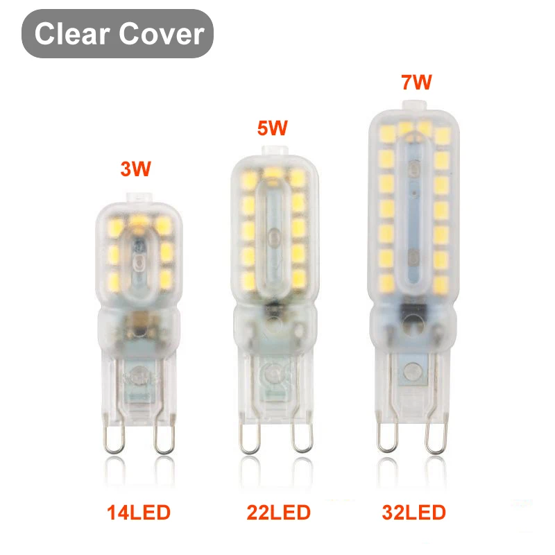 밝은 가정용 샹들리에 G9 LED 조명 전구, 220V 110V 스포트라이트 2835, 3W 5W 7W 30W 40W 할로겐 앰플 교체, 3 개