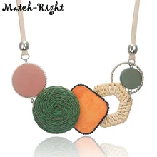 Растение ручной работы волокна ожерелье для женщин бамбуковое плетение массивное ожерелье s& кулоны женские новые ювелирные изделия для подарков MX059