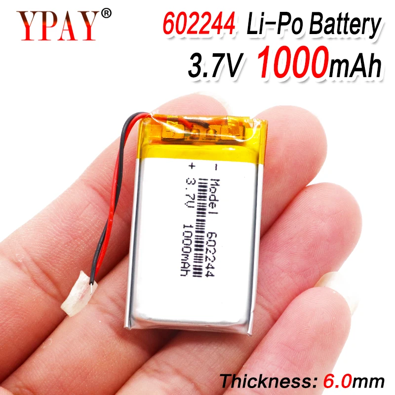 Polymer battery 1000 mah 3.7 V 602244 smart home MP3 speakers Li-ion for dvd GPS mp3 mp4 mp5 cell phone speaker | Электроника