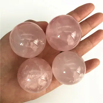 

36-41mm Natural Rose Quartz Sphere Pink Crystal Ball Sphere Reiki Healing Decoration Natural Quartz Crystals 1PC