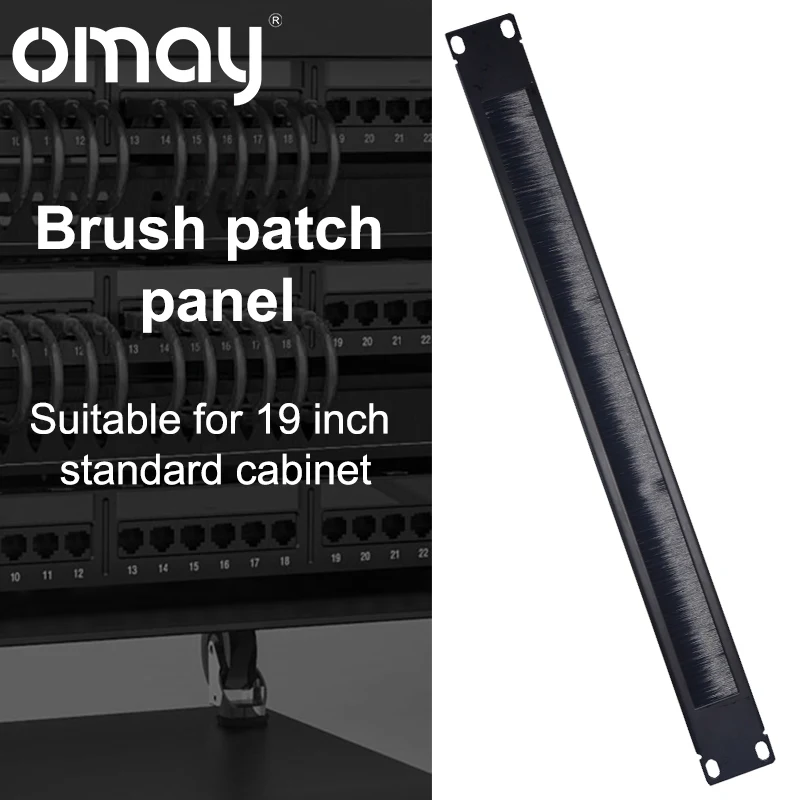 

OMAY - 19 inch 1U Cabinet, Rack Mount, Brush Panel, Bar Slot for Cable Management