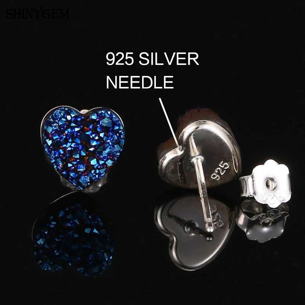ShinyGem 8 мм модные амулет сердечко любви обруч Треугольник/Овальный Форма серьги к