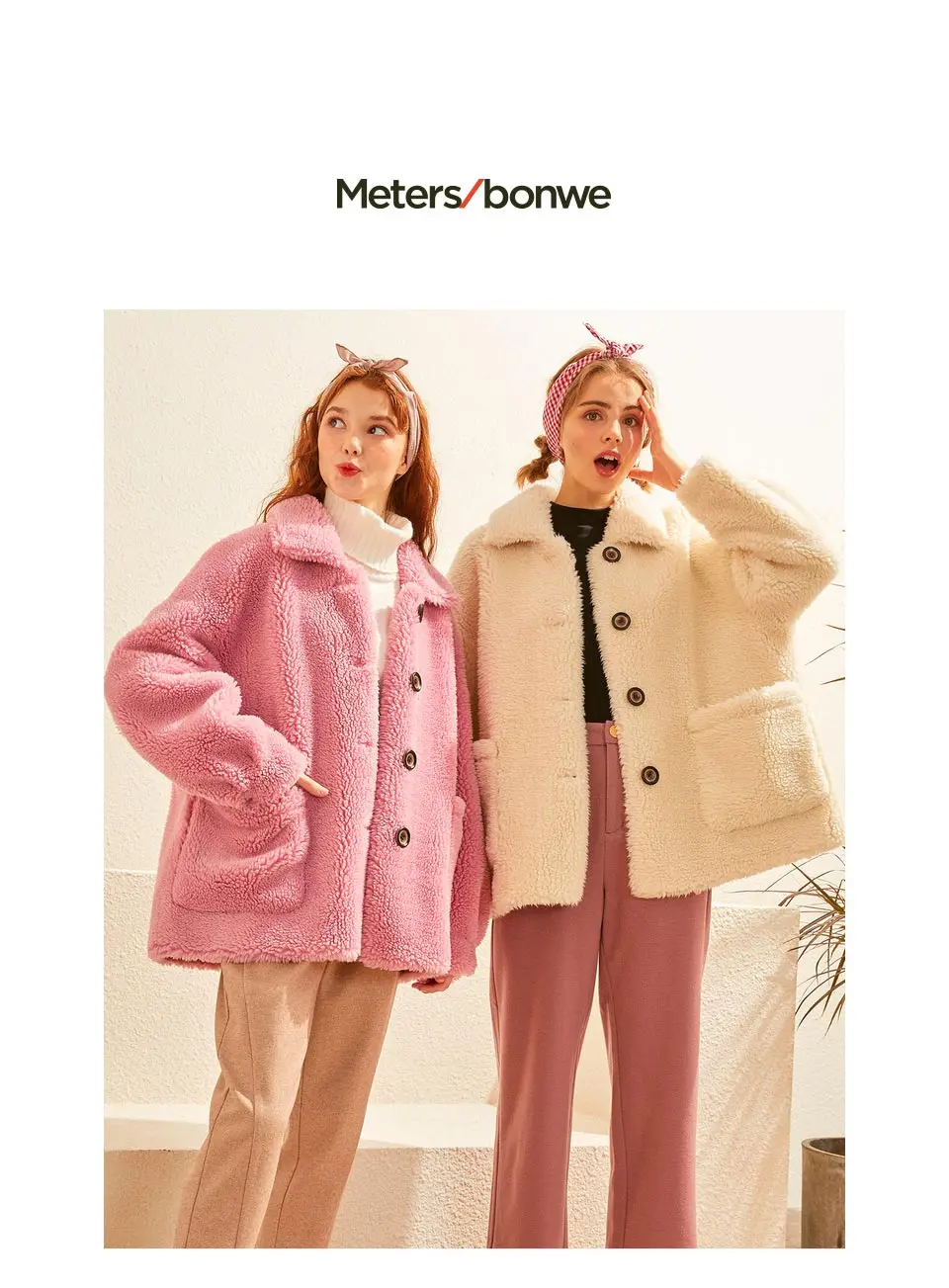 Metersbonwe,, теплая, имитирующая овечья шерсть, зимняя, теплая, зимняя, повседневная, милая, темпераментная, тонкая, хлопковая одежда для женщин