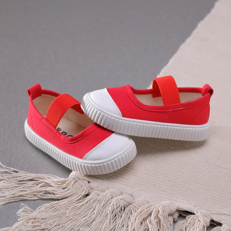 Однотонная детская обувь на плоской подошве мягкая обувь для девочек обувь принцессы без застежки удобная детская парусиновая обувь для малышей 18-28