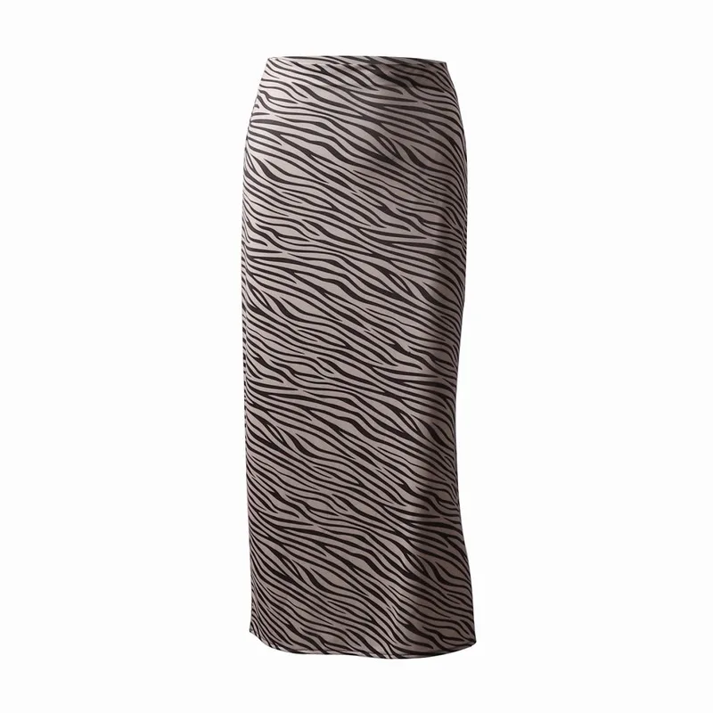 Zebra pattern skirt FORERUN юбка с рисунком зебры высокая талия миди юбки модные puls размер Женская мода уличная летняя Jupe Femme - Цвет: Zebra pattern skirt