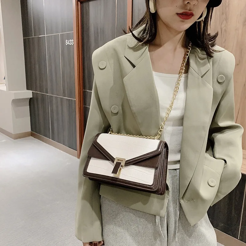 

Stone pattern Flap Crossbody bag 2020 Fashion New High quality PU Leather Women's Designer Handbag Chain Shoulder Messenger Bag