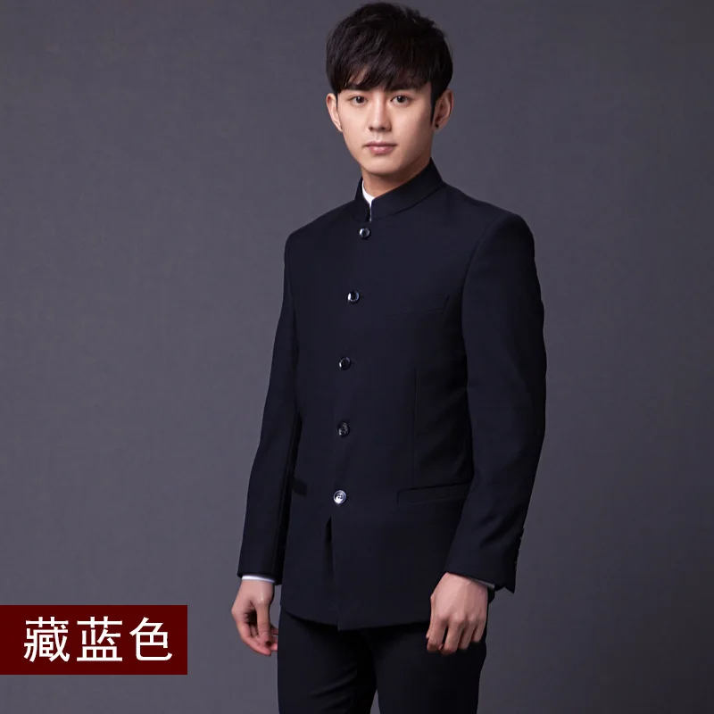 4XL высокое качество китайский стиль Slim Fit для мужчин стенд туника воротник платье свадебный костюм сценический национальный костюм сплошной белый