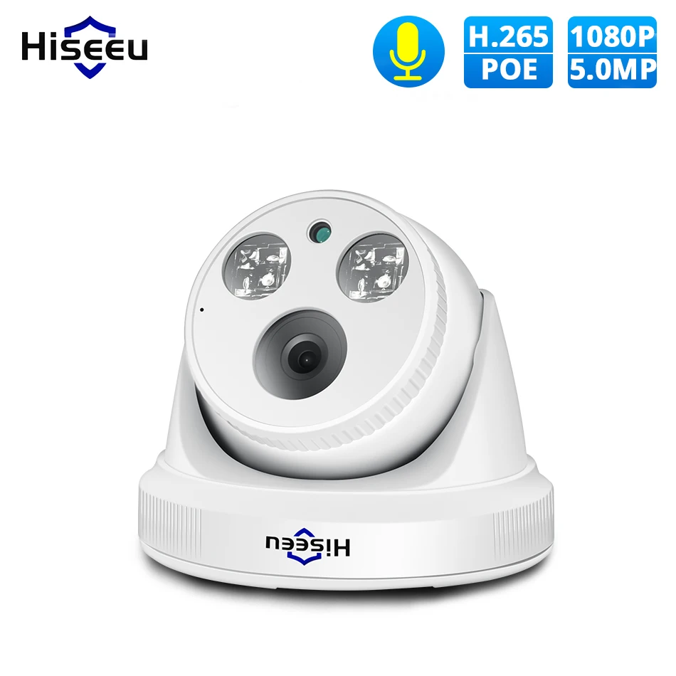 Hiseeu 2MP 5MP POE IP Cámara H.265 1080P Bullet cámara IP CCTV ONVIF para sistema de POE NVR interior seguridad del hogar IR Cut