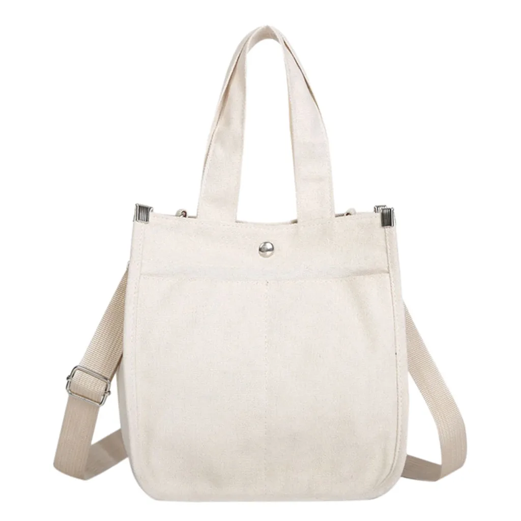 Холщовая женская сумка-шоппер, дамская модная сумка для отдыха, Экологичная сумка-шоппер, сумка на плечо, хлопковые сумки, bolsas eologicas reusizables#57 - Цвет: White