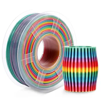 

Rainbow PLA 1kg 3D Printer Filament 1.75mm Diameter Tolerance +/-0.02mm 100% No Bubble Non-toxic Colorful Printing Material 330m