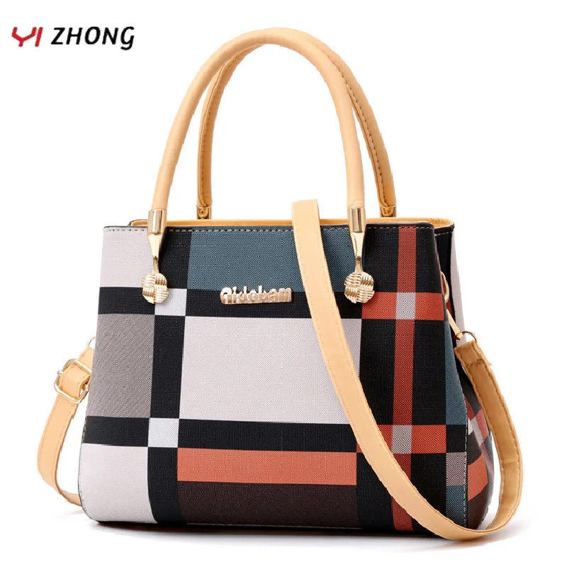 

YIZHOHNG Leather Luxury Handbags Patchwork Women Bags Designer Buket Multifunction Crossbody Bags for Women Female Handbag Bolsa