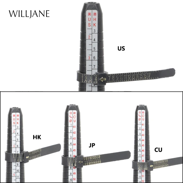 UK/US/EU/JP Ring Sizer Finger Gauge Stick Mandrel Metal Jewelry