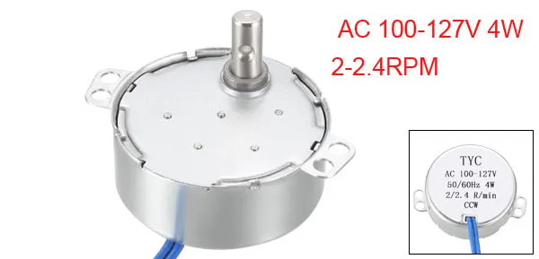 Uxcell Электрический синхронный металлический редукторный двигатель AC 100-127V 0,8-54 RPM 50-60Hz CCW/CW 4W Постоянный магнит простой в использовании
