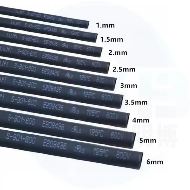 

1 Meter Heat shrink Tubing 2:1 Black 2 3 4 5 6 8 10 12 14 mm Diameter Heat Shrink Tube Sleeving Wrap Wire Sell Connector Repair