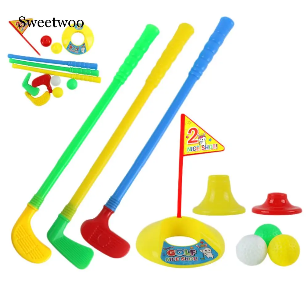 SWEETWOO Hot Selling 1 Set Multicolor Plastic Golf Toys For Children Outdoor Backyard Sport Game
