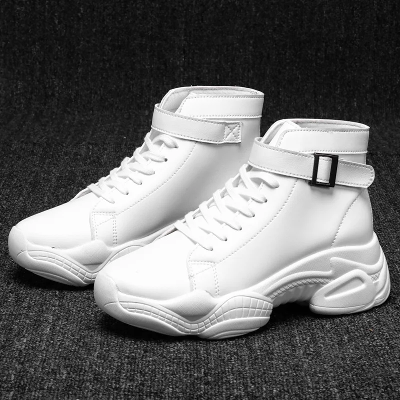 

QWEDF 2019 Summer high-top Women Canvas Shoes Solid Color Within heavy-bottomed Muffin Breathable Casual Student Shoes G10-29