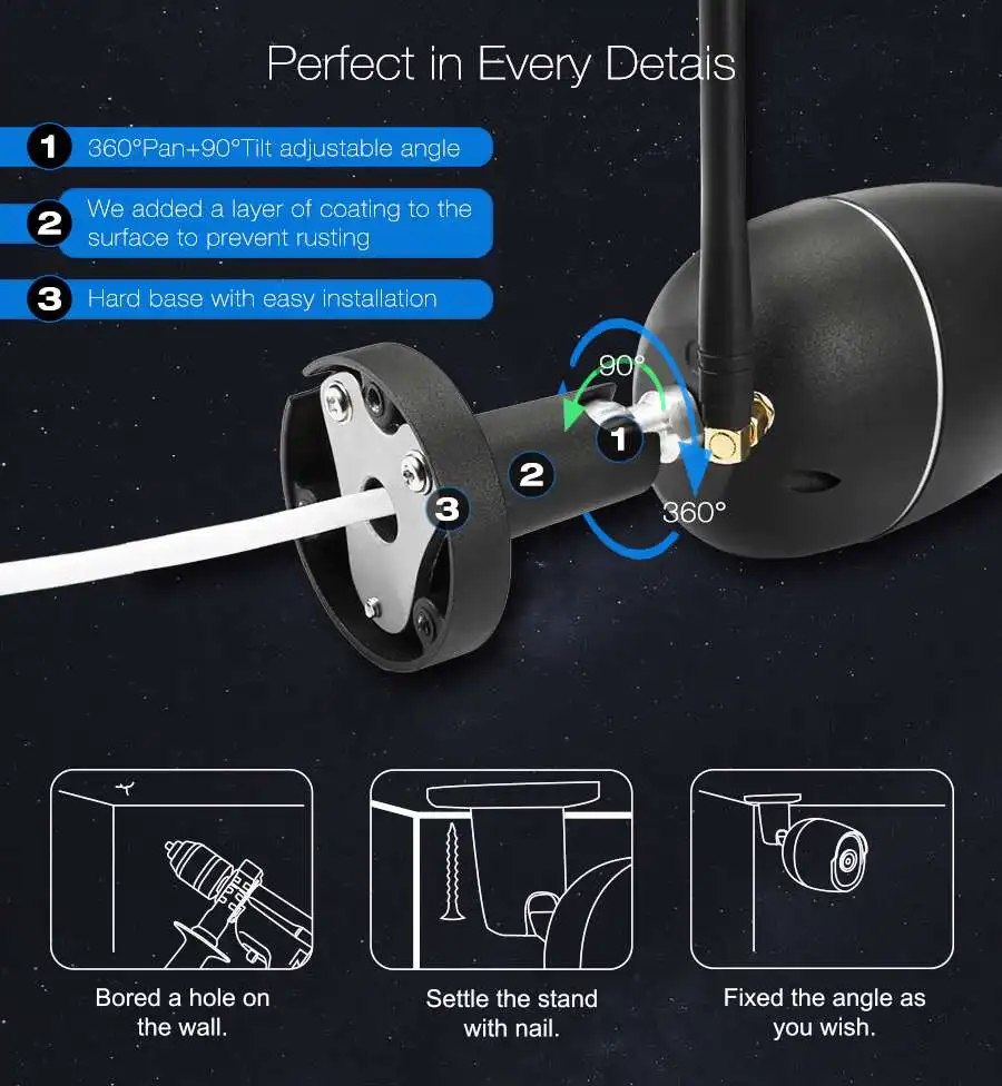 DIGOO DG-W01f система видеонаблюдения 720P наружная ip-камера видеонаблюдения Система видеонаблюдения комплект видеонаблюдения Водонепроницаемая wifi ip-камера безопасности