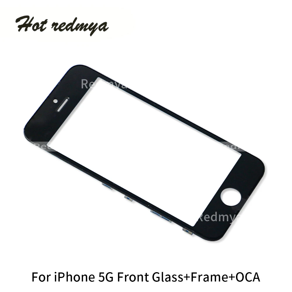 10 шт внешнее стекло с рамкой+ OCA для iPhone 5 5G lcd Передний сенсорный экран стеклянная рамка панели дигитайзер Запасные части