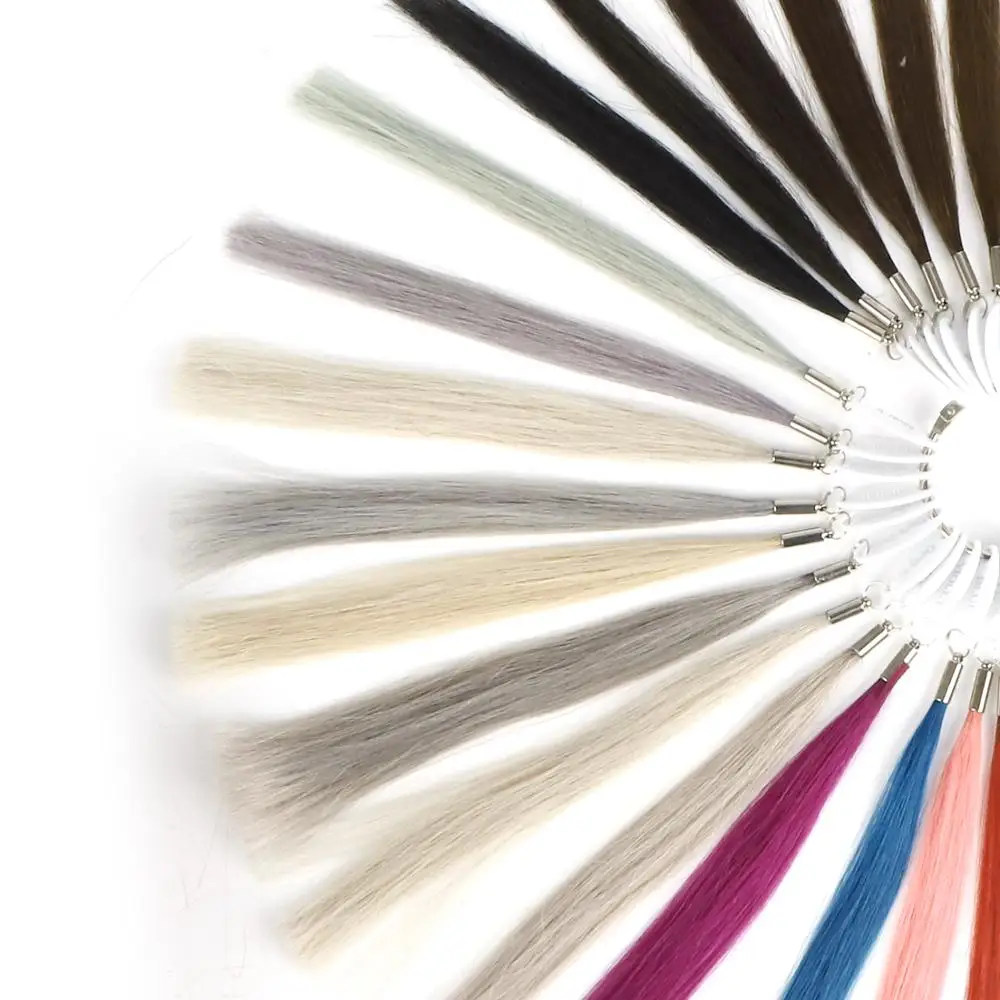 Neitsi Double Drawn Remy Hair Color Rings/ Color Charts 37 Colors Available 100% Human Hair Can Be Dyed For Salon Sample