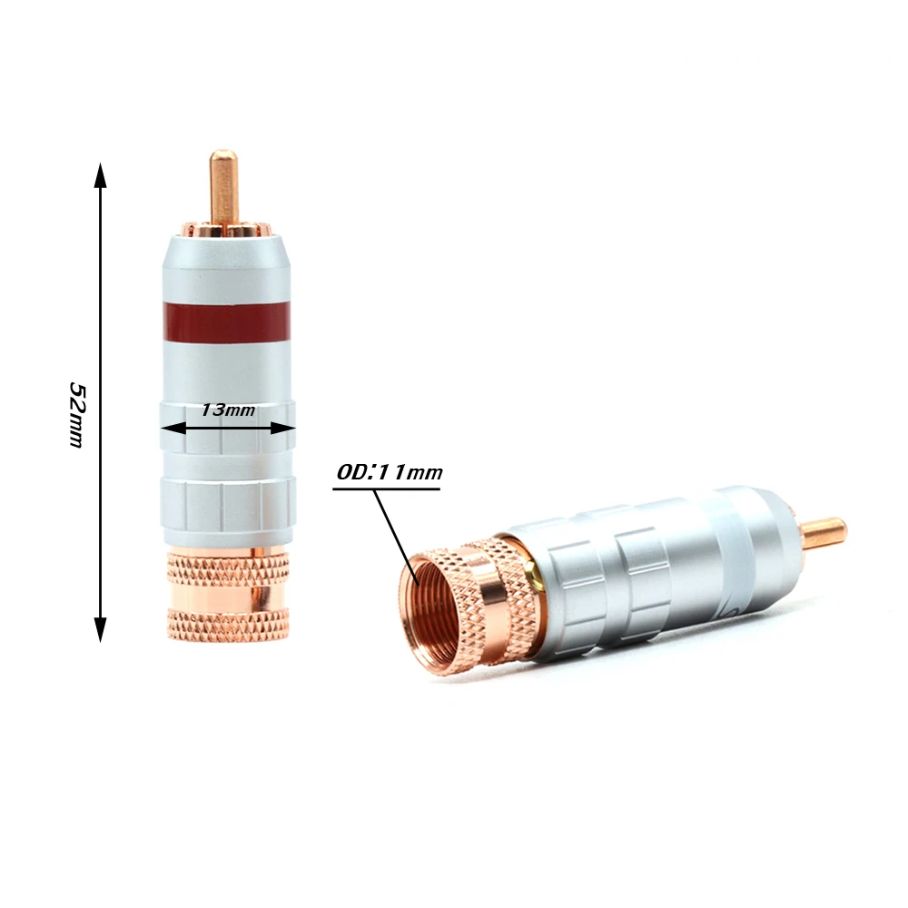 HIFI R1707 CMC Красный медный штекер RCA, RCA штекер межблочный штекер, аудио-видео кабель адаптер припои
