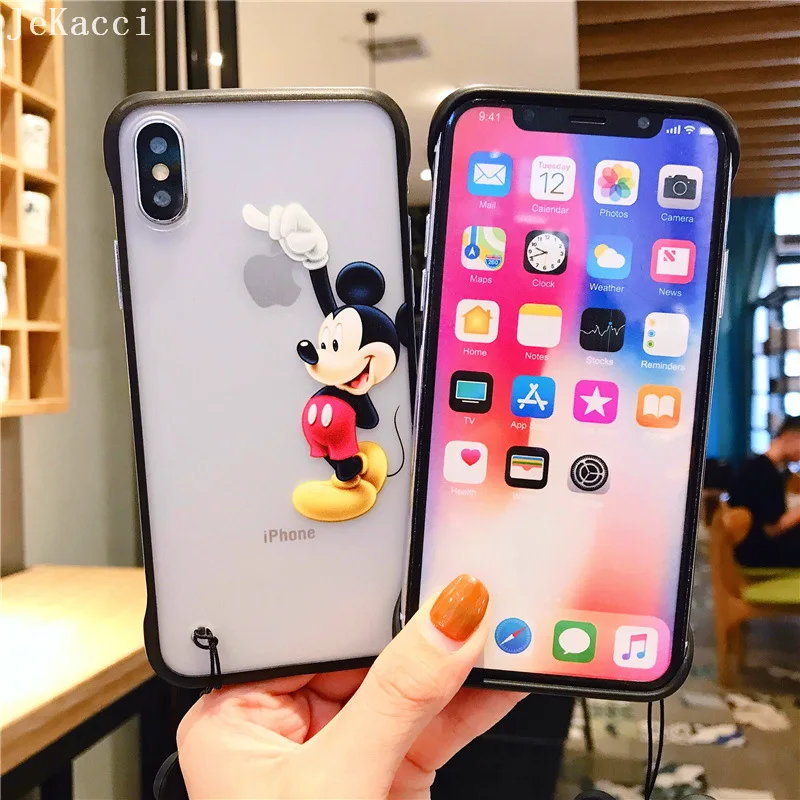 Безрамный чехол для телефона для iPhone 7 8 6 6s Plus 11 pro X XR Xs Max Забавный мягкий чехол s для iPhone XR Coves Ring Lanyard ремешок