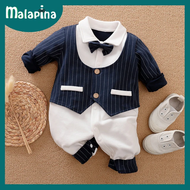 Malapina Baby Boy Romper Kids Summer Spring 0-24M Age Infant Gentleman Toddler Newborn Outfits Baby Girls Clothes 2021 30334 S21