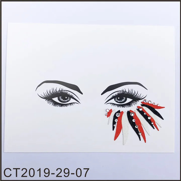 L Fashion Acrylic Rhinestone Face Stickers Drill Stick Crystal Environmental Resin Diamond Women Forehead Eyebrows Face Sticker - Цвет: L