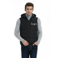Корпоративный жилет для работы, настраиваемый принт логотипа, для мужчин, рекламирует, для мужчин, толстый, с капюшоном, ПУХОВЫЙ, хлопковый, для пар, жилет, мужская верхняя одежда