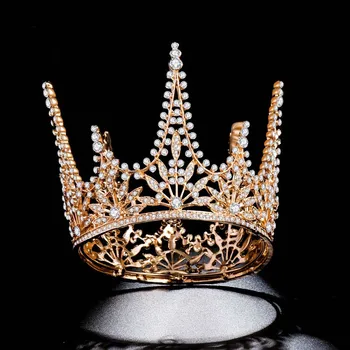 

FORSEVEN Luxury Baroque Headband Shiny Rhinestone Tiaras Crown Wedding Hairband Bridal Hair Jewelry Accessories