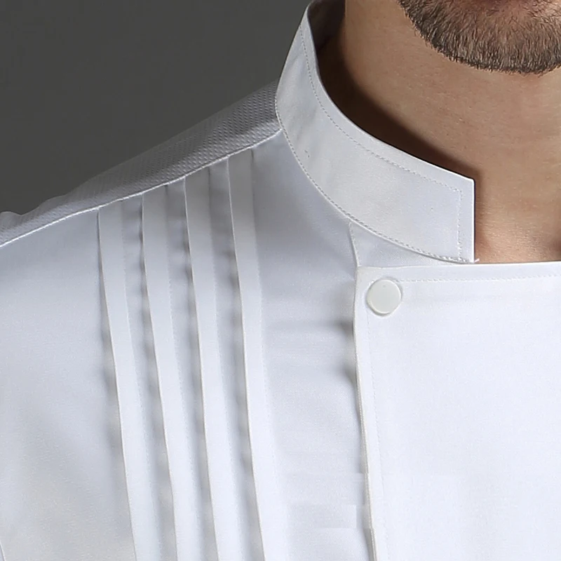 VIAOLI Summer Chef Short Sleeve Men and Women Hotel Kitchen Clothes Cotton Chef Workwear Large Size S-5XL