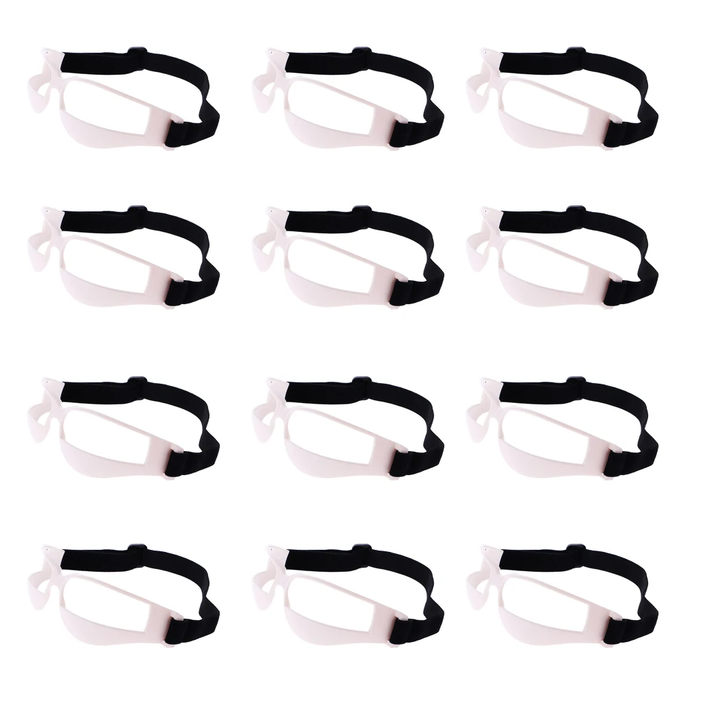 

12-Pack Anti Down Basketball Glasses Frame Dribble Goggles for Improving Ball Handling - White