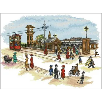 

Home-train station patterns Counted Cross Stitch 11CT 14CT 18CT DIY Chinese Cross Stitch Kits Embroidery Needlework Sets
