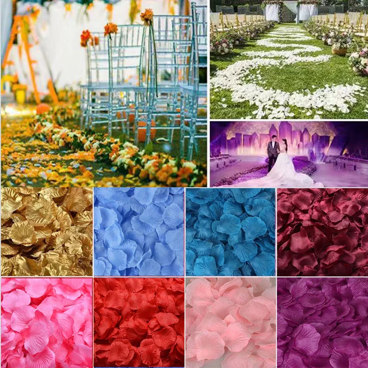 1000 шт Искусственные лепестки розы Шелковые DIY поддельные цветы романтические