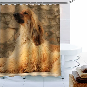 

Modern Afghan Hound Dog Shower Curtain Decor Waterproof Polyester Fabric Bath Curtain 180X180cm Eco-friendly Bathroom Curtain