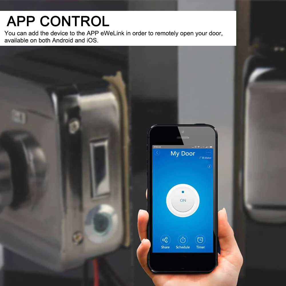 WiFi умный переключатель для тегов дистанционного управления электронный замок без ключа блокировка ворот с помощью eWelink APP работает с Alexa/Google home
