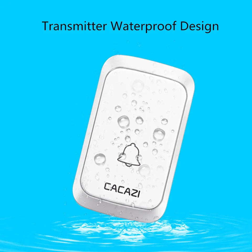 CACAZI Outdoor Wireless Ring Doorbell Battery Waterproof Door Bell DC 1 2 Button 1 2 3 Receiver 300M Remote Cordless 36 Chimes