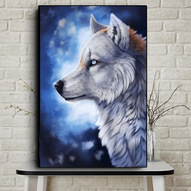 

Miaodu 5D DIY Diamond Painting Animal Wolf Mosaic Embroidery Diamond Painting Cross Stitch Embroidery Crafts Diamond Paintings